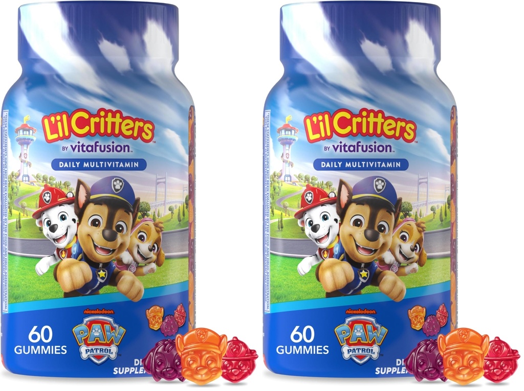 L’il Critters Patrol ガミー パイト キッズ、ビタミン C、免疫サポートのための D3 チェリー、オレンジ、ブルーベリー フレーバー、60 グミ (パック 2)