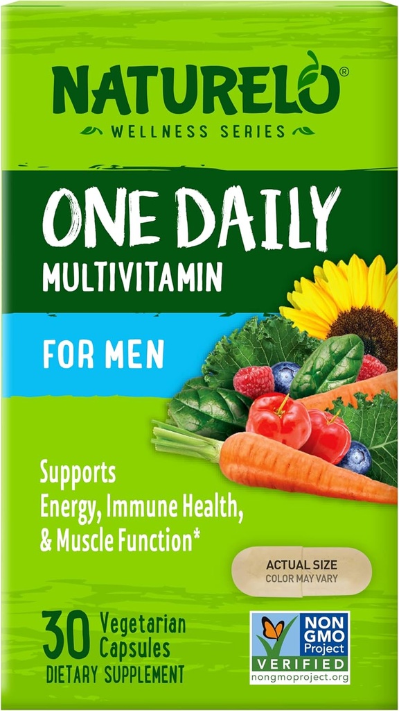 Naturelo、男性のための1毎日のマルチビタミンカプセル、30カウント