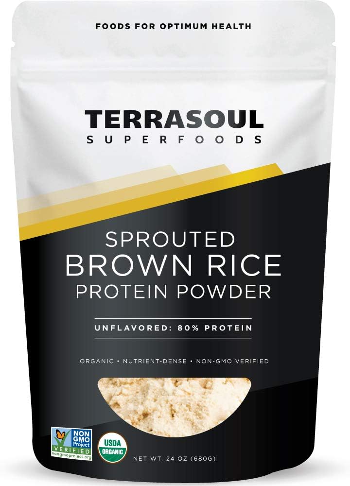 Terrasoul Superfoodsオーガニックスプルートブラウンライスプロテインパウダー、1.5ポンド