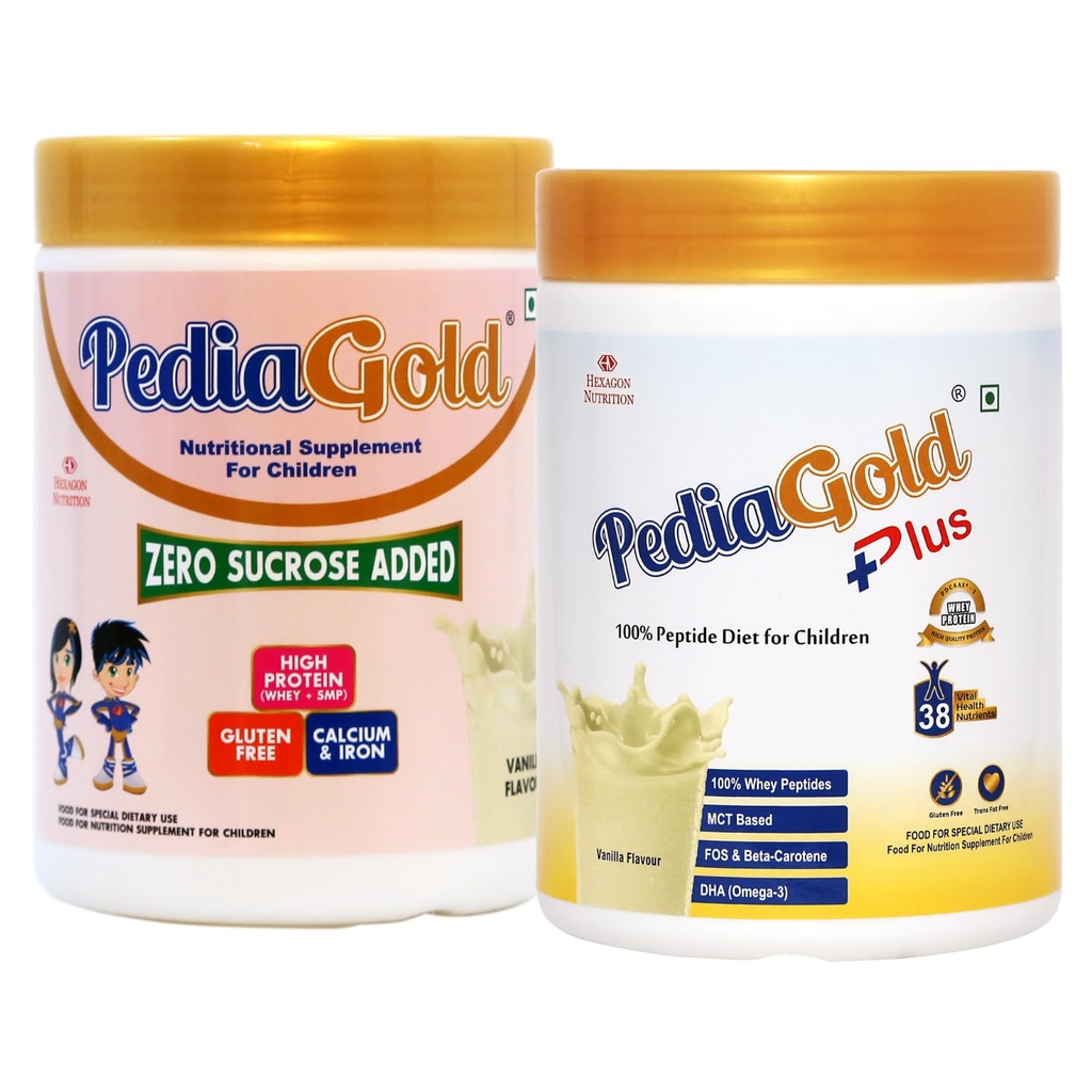 PediaGold Plus & PediaGold | Vanilla - 400g | Kids Nutrition | Peptide Diet | Easy to Digest Nutrition