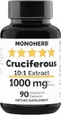 MONOHERBのCruciferousのエキス1000のmg - 90のベジタリアンのカプセル