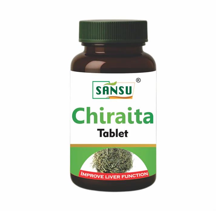 Sansu Chiraita Tablet 60tab, Chirata Capsules, Supports Skin Health & Daily Wellness | Ayurvedic Skin Cleanse | Natural Plant-based | Chirata Tablets