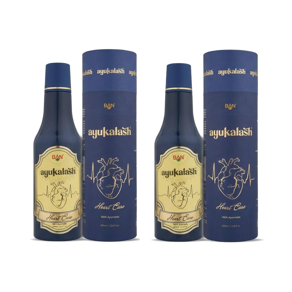 Heart Care Ayurvedic Syrup 675 ml | Herbal Blend with Ayurveda Ingredients | Zero Sugar Formula | Natural Chyawanprash Based Supplement for Wellness, Digestion, Blood Pressure & Cholesterol (Pack of 2)
