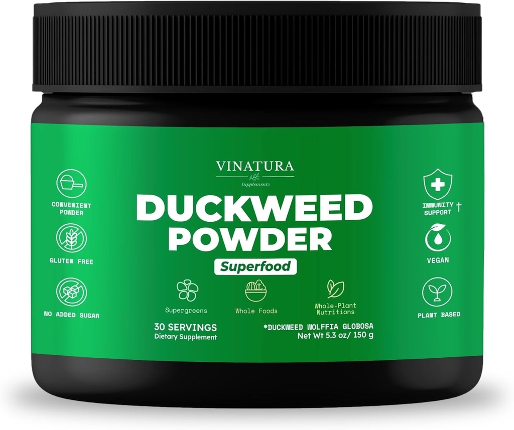 VINATURA Duckweedの粉-Duckweedの補足、Superfoodの消化器の健康、Wolffia Globosaの繊維のスーパーフードの粉