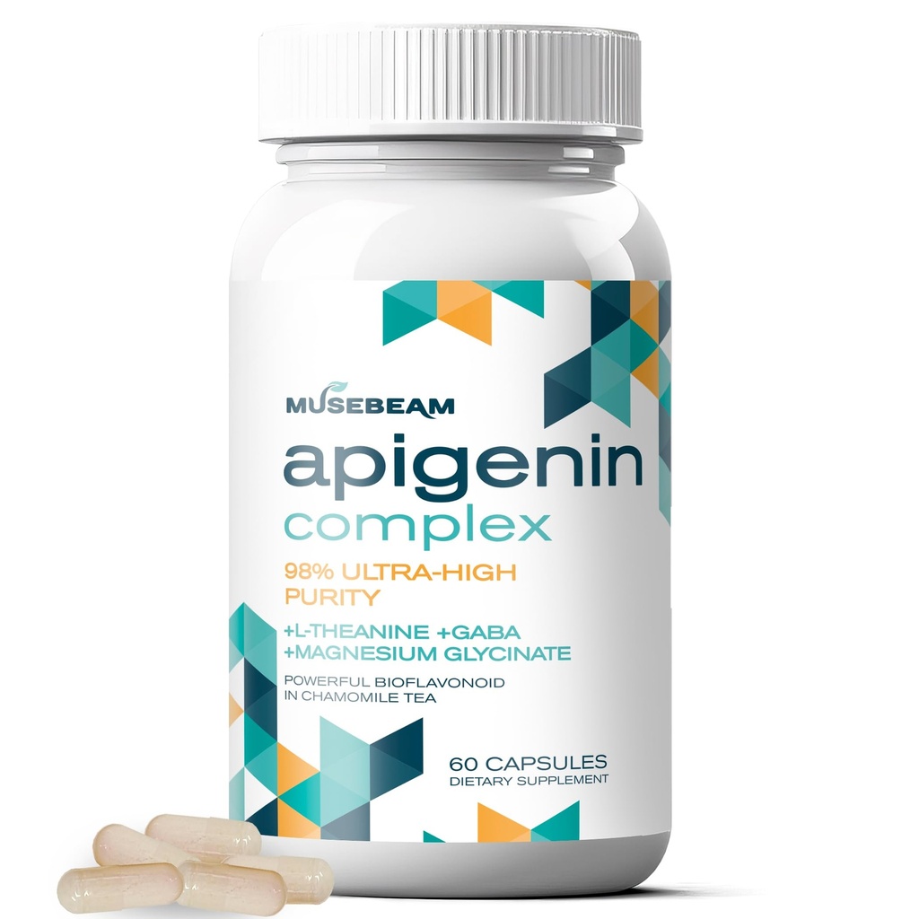 残りおよび弛緩サポートのためのApigeninの補足-マグネシウムのGlycinate 275mg L-Theanine 100mg GABA 100mg - 98%の超高い純度が付いているカプセルごとの50mg Apigenin