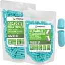 XPRS Nutraビーガンサイズ 0 分別カプセル - 500 カウントプレミアム空のカプセルは、バッグで分離 - ピルス 0 DIYのサプリメントの充填のための空 (アクア)