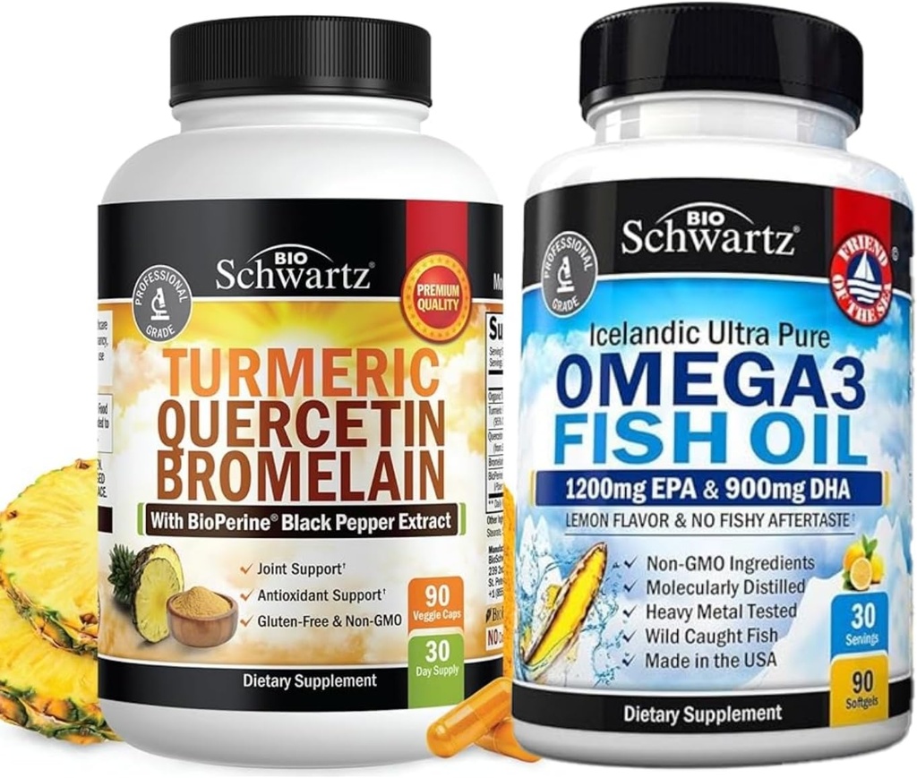 Bromelainの補足が付いているTurmeric Quercetin (1か月の供給)プラスの三相オメガ3の魚油のSoftgels (1か月の供給)
