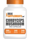 BulkSupplements.comコルディセプキノコカプセル - コルディセプ抽出物、コルディセプSinensisから - グルテンフリー、2000mg相当のサービング - サービングあたりの1カプセル、240ベジーカプセル(1パック)