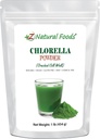 Z の自然な食糧 Chlorella の粉、割れた細胞の植物蛋白質、青い緑の藻類のスーパーフードの粉、スムージー、飲み物、調理法、未加工、非 GMO のグルテンフリー、ビーガン、1 ポンドのために完成して下さい