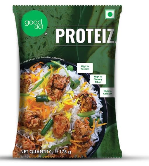 Proteiz High Protein Plant-Based Protein Chunks | Rich in Dietary Fiber & Calcium | Vegetarian Meat Alternative | Ready to Cook Protein Food | Healthy Vegan Protein Source | 175g Pack (PACK OF 1)