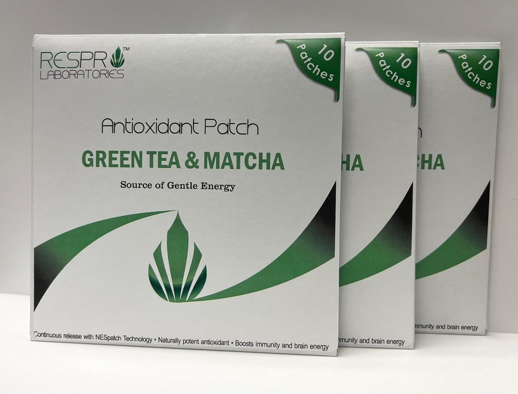 Respro Labs Natural Antioxidant Patch with Green Tea (EGCG) & Matcha, Continuous Release - 10 Patches