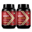 Fitspire Fit Super Pro Whey Protein, Double Rich Chocolate, 4 lbs (2 x 2 lbs) - Whey Isolate and Concentrate, 36g Protein per 100 g, Enzymes Probiotics for Digestion, Muscle Growth, Recovery, No Added Sugar