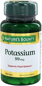 Nature's Bounty Potassiumグルコネート99mg、100カプレット(パッケージ2)