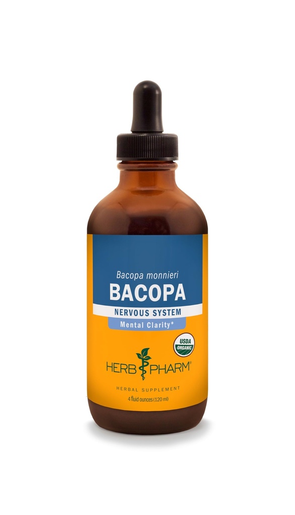 ハーブ Pharm は頭脳サポートのための有機性 Bacopa の液体のエキス- 4 の Ounce を証明しました
