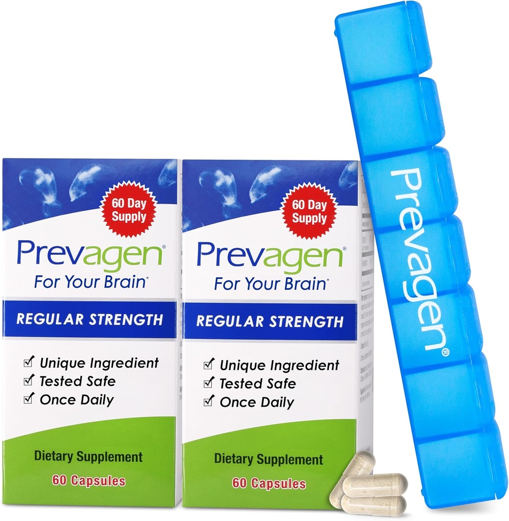 Prevagen Regular Strength - 120 Capsules (4 Month Supply) | Formulated for Your Brain | 10mg of Apoaequorin Plus Vitamin D3 with 7-Day Pill Minder