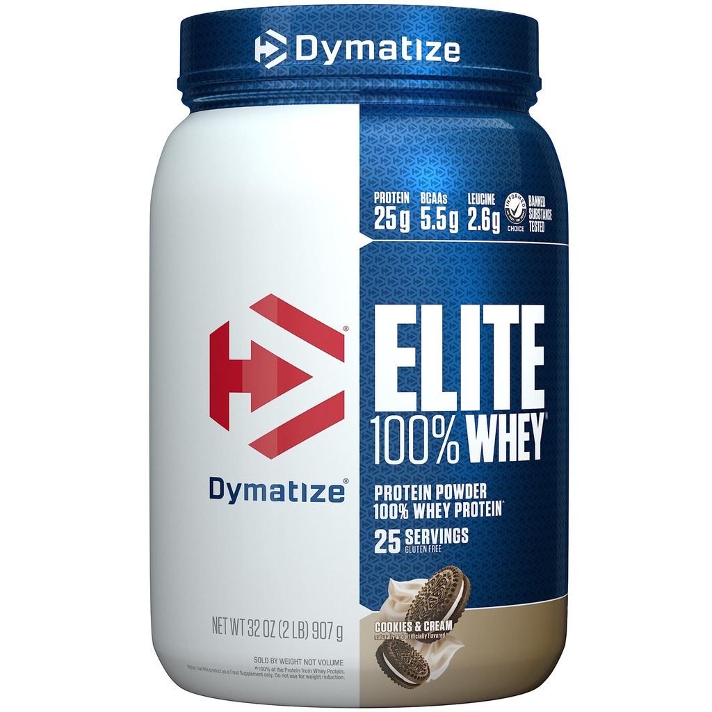 Dymatize エリート 100% の乳清蛋白質の粉、クッキー及びクリーム、蛋白質、5.5g BCAAs、より少しより 140 Cal.、グルテンフリー、3g 炭水化物、2g 砂糖、3g 脂肪(25 のサービング)
