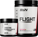BARE PERFORMANCE NUTRITION BPN クレアチン モノハイドレート & フライト プレワークアウト (イチゴ キウイ) バンドル