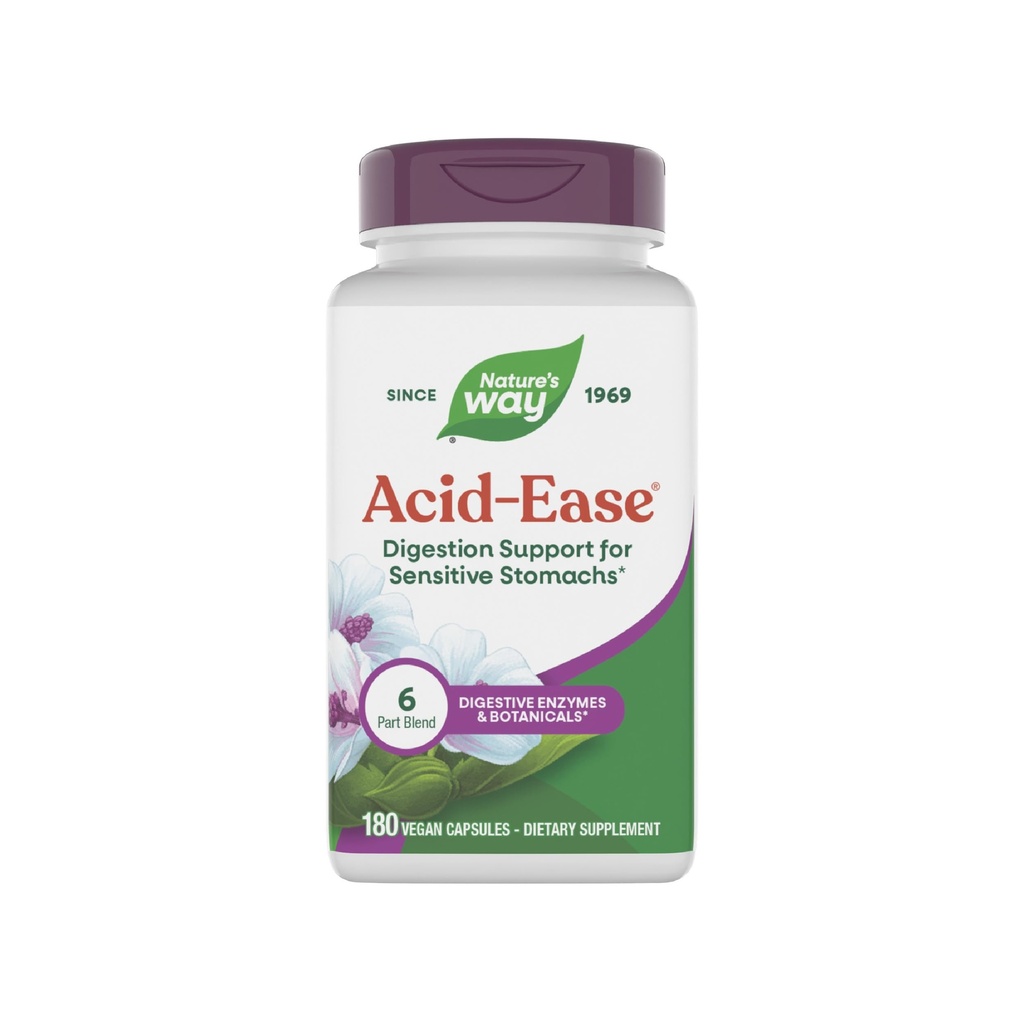 Nature's Way 酸-Ease 消化式, 敏感な胃のための消化管サポートサプリメント*, 180 ビーガンカプセル