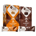 NuGo スリム 24ct バラエティ - クランチ ピーナッツ バター 12 バー & ブラウン クランチェ 12 バー, 16g タンパク質, Keto フレンドリー, グルテンフリー, 24 カウント