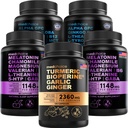 MEDCHOICEターメリック&ジンジャー(120ct)、睡眠メラトニン(180ct)、および向知性脳(120ct)サプリメントバンドル - 脳のためのウェルネストライオ、睡眠、免疫サポート - ビーガン、非GMO、グルテンフリー