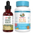 MaryRuth Organics Joint Health Liquid Drops & Vitamin K2+D3 Gummies(ピーチマンゴーとアプリコット) | ラベルプロジェクト 検証済み | カルシウム、関節、骨サポート用ビタミン | ビーガン、非GMO、グルテンフリー