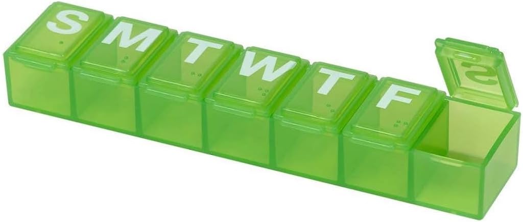 EZY DOSEウィークリー(7日)ピルオーガナイザー、ビタミンケースと薬箱、X-Small Compartments、色5月 Vary