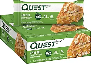 Questの栄養物のAppleの部分蛋白質棒、20g蛋白質、4gの純炭水化物、2g砂糖、グルテンフリー、Ketoの友好的、12の計算