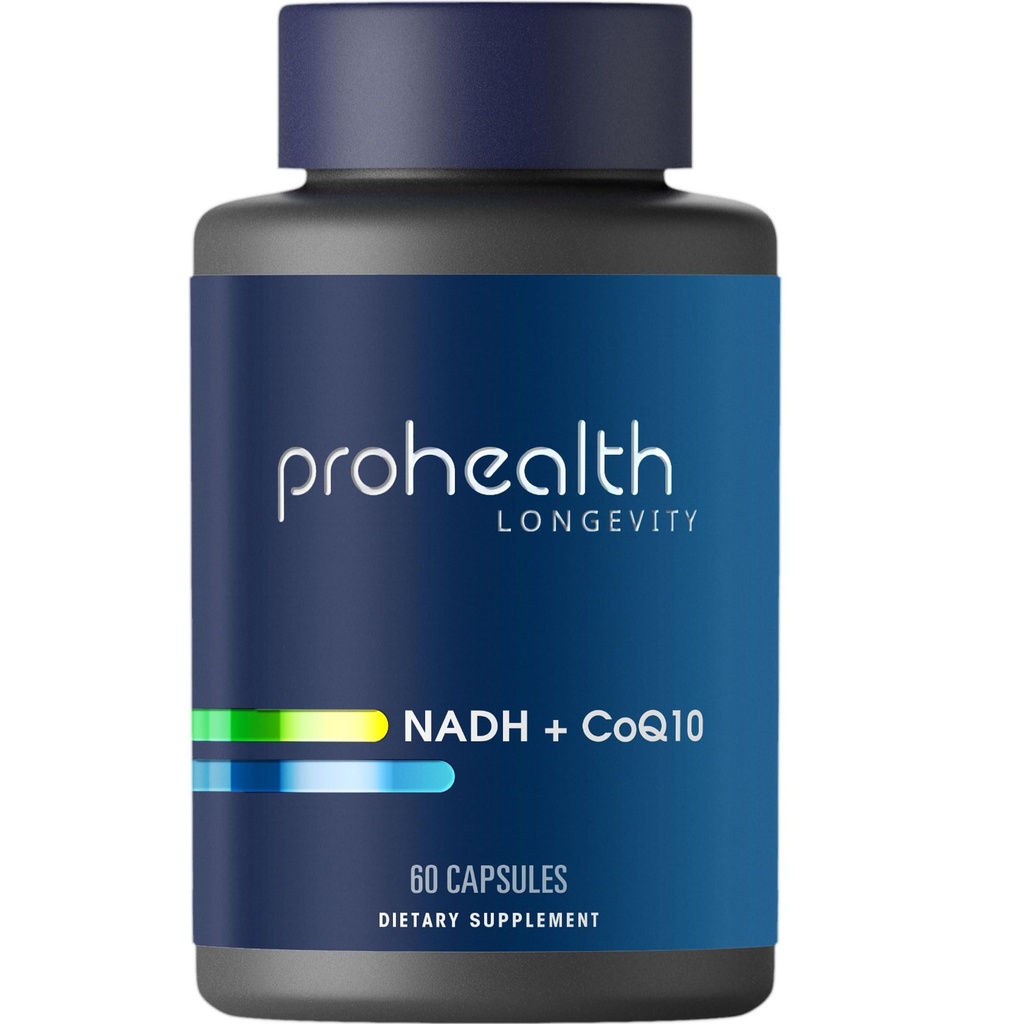 ProHealth NADH + CoQ10 - ブーストNAD + | 60デイサプライ | 純粋なNADH 25mg、CoQ10 100mg | 60耐酸カプセル | エネルギー | 焦点 | ATPの生産
