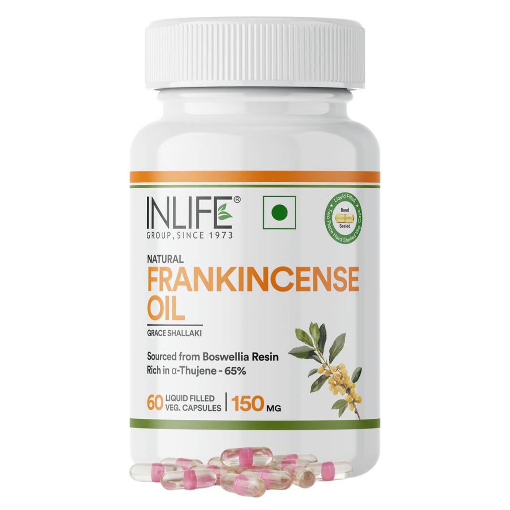 INLIFE Frankincense Oil Shallaki Supplement, Joint Support, 60 Capsules