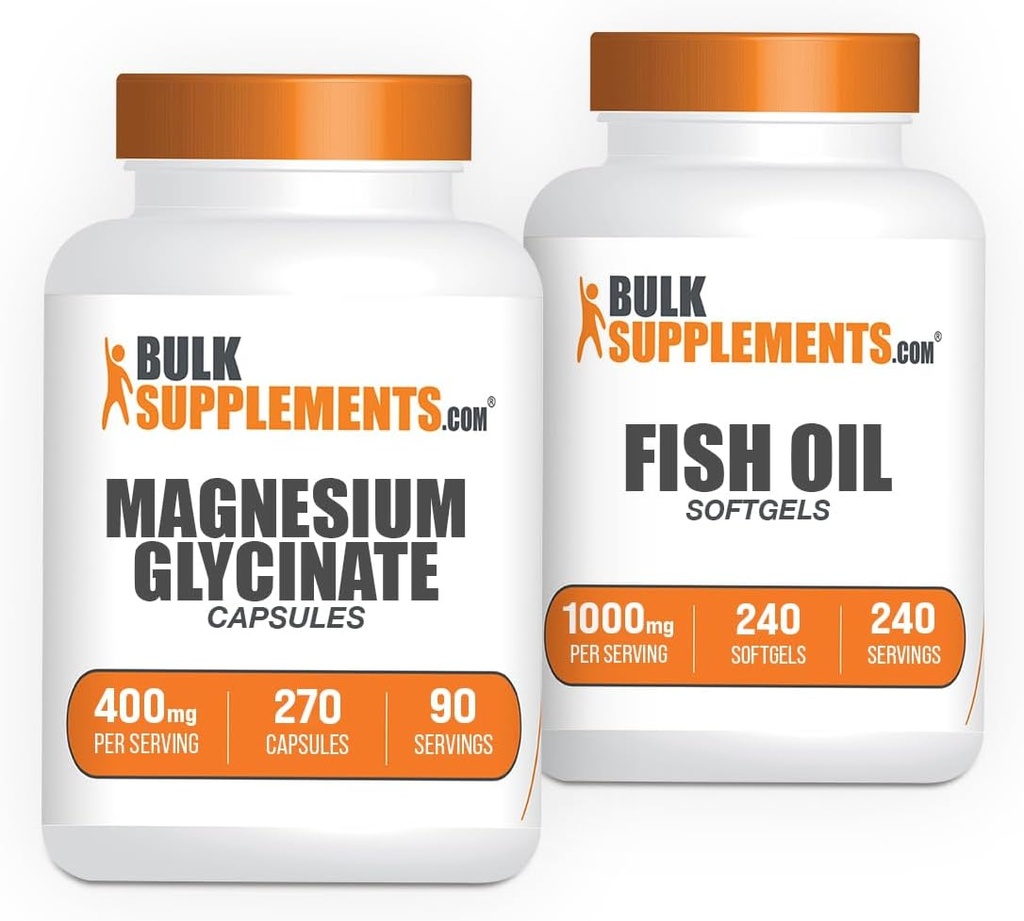 マグネシウムのGlycinateのカプセル240ct +魚油のSoftgels 240ctの束