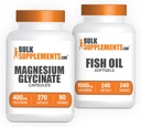 マグネシウムのGlycinateのカプセル240ct +魚油のSoftgels 240ctの束