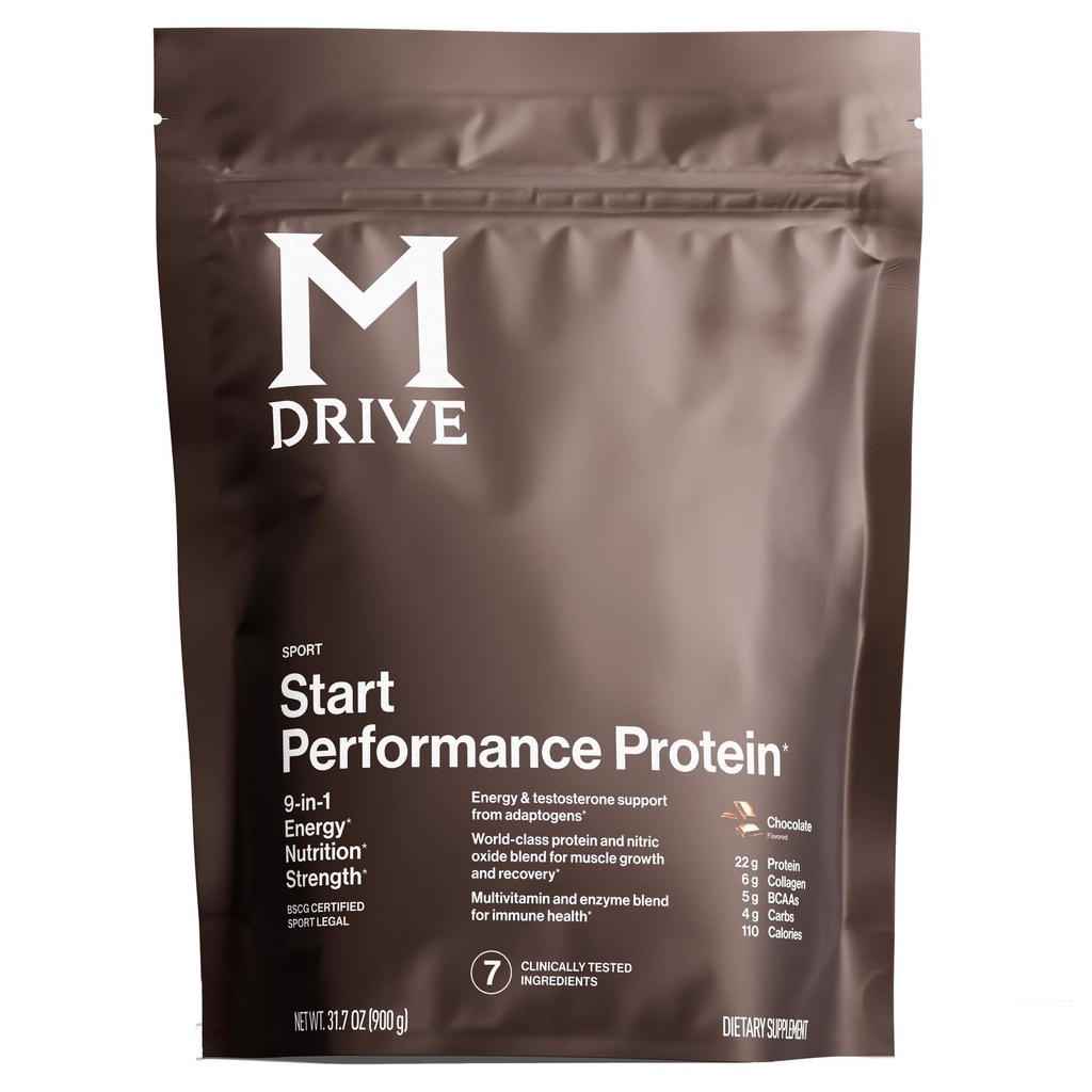 Mdriveの開始、9-in-1完全な栄養物および蛋白質の揺れの粉、サポート エネルギー、強さ、消化器、免疫の健康、ニトリの酸化物、回復および圧力を減らして下さい-チョコレート ムース31.7oz、30のサービング