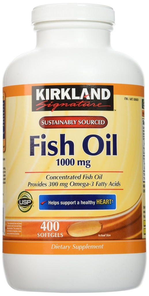 Kirkland Signature 天然魚油 Omega-3 脂肪酸 - 400 Softgels (パッケージ 2)
