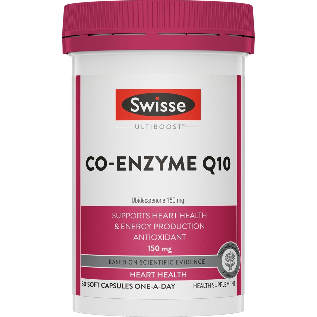 Swisse Ultiboost Co Enzyme Q-10 Supplement for Heart & Energy Metabolism - 50 Tablets