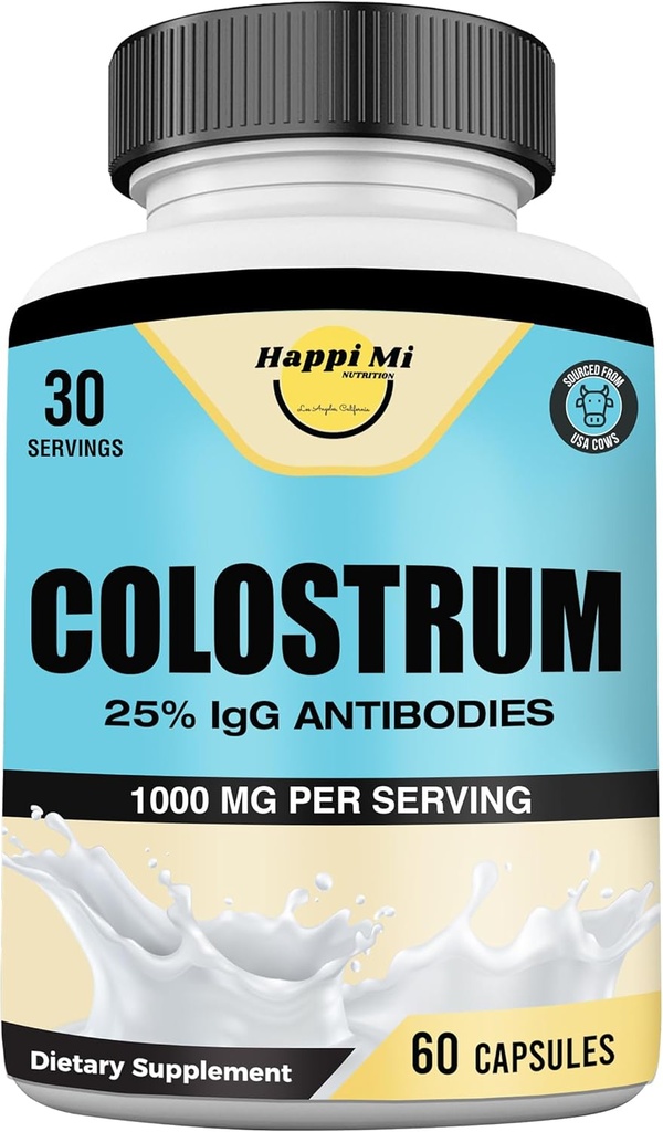 Colostrumは1回のサービングごとの1000mgをカプセルに入れます - 米国は、免疫サポート&腸の健康、60カプセル、30のサービングのための25%の免疫グロブリンを出しました