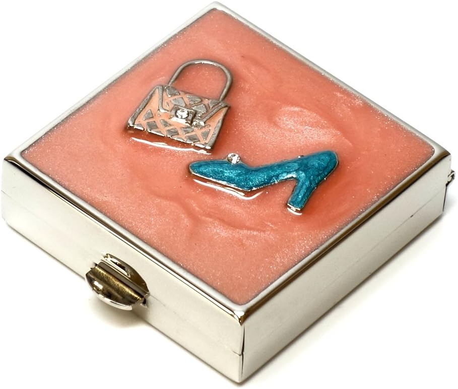 9311正方形の小さい丸薬箱のオルガナイザーのピンクの青い金の女性の旅行丸薬の箱の財布のポケット容器の毎日の携帯用薬のビタミン箱の薬物の補足の小型貯蔵