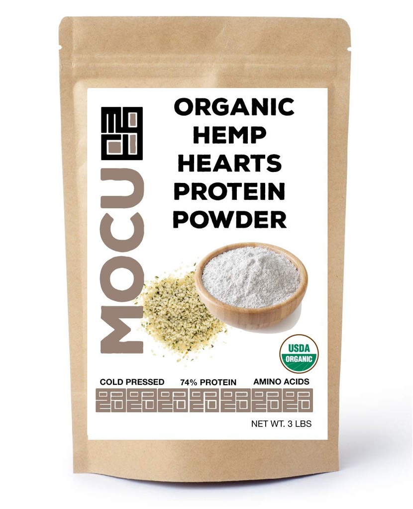 Chia Organic Hemp Heart Protein Powder-74% | 冷間加工・保存処理による22グラムのタンパク質 | 麻心製 | (6 LBS (2 X 3 LB 袋)