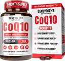 最高の吸収のためのBioPerine®のBenevolentの純粋なCoQ10 200mg Softgels、中心の健康、エネルギー生産、健康な老化及び酸化防止サポート、100 SoftgelsのためのUbiquinone Coenzyme Q10の補足