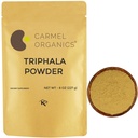 CARMEL ORGANICS Triphalaパウダー(8オンス) ダイジェストサポート | 追加保存料なし | 原産のイコールブレンド・バヘダ・アンラ果実