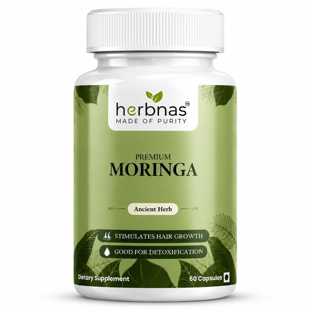 Premium Moringa Capsules 1000mg | Natural Moringa Leaf Superfood Supplement | 60 Veg Capsules | Supports Energy, Immunity, Digestion, Detox, Skin & Hair Wellness
