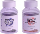 レムスリープ&スローバンドル - 眠りのグミー、ドラッグフリーのナイトタイムエイド&グロービオチン&強力な厚い髪&減らされたシーディングのためのコラーゲンヘアグミー - グルテンフリー、非GMO - 60 Ct。 各