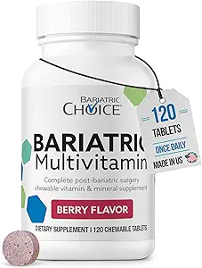 Bariatric Choice My Bariatric Chewable Multivitamin with Iron & 300mg Calcium, Berry (120ct)