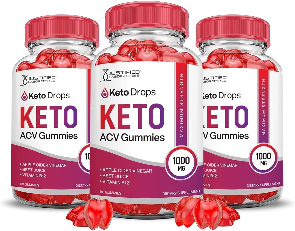 正当な研究所 (3 パック Keto Drops Keto ACV Gummies Formula 1000MG Keto Drops Keto Gummies Apple Cider Vinegar Pomegranate Beet Juice Powder B12 ビーガン非GMO 180 Gummys