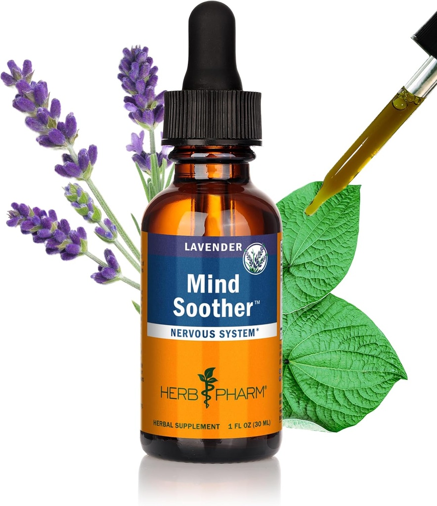 Herb Pharm Anxiety Soother Liquid Herbal Formula with Kava For Nervous System Support - 1 Ounce