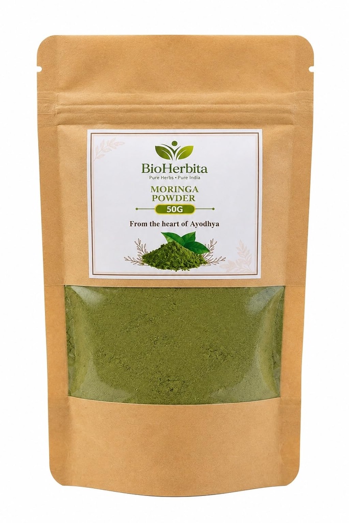 Moringa Powder (50g) – Pure Natural Herbs Sourced from Ayodhya – Nutrient-Rich Superfood for Immunity & Wellness – Pure India Quality