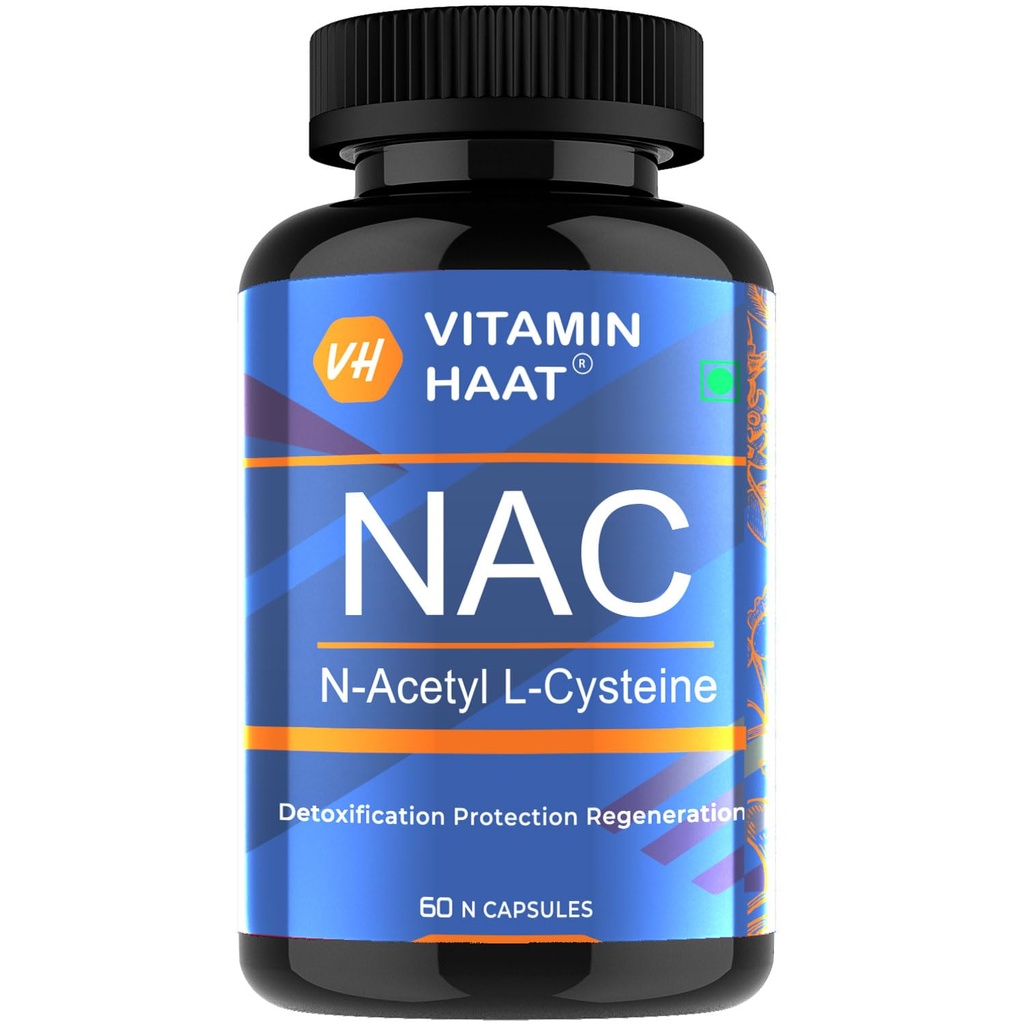 NAC Supplement 600mg | N Acetyl L Cysteine Capsules | Glutathione Precursor | Antioxidant & Respiratory Wellness Support | 60 Capsules by VitaminHaat