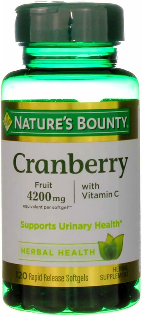 Nature's Bountyクランベリーフルーツ4200 mg、プラスビタミンCソフトジェル、120 ea(パッケージ4)