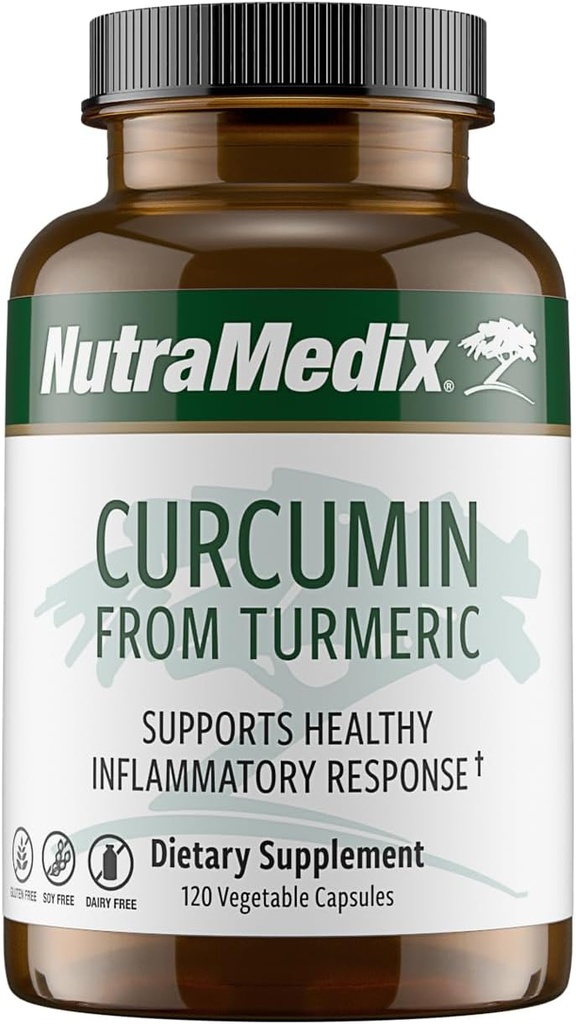 NutraMedix Curcumin - 500mgターメリックカプセル - 健康な炎症反応、免疫システム、脳、心臓&肝臓サポート(120カプセル)を促進