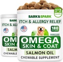 犬のためのBARK&SPARK Omega 3 - 360魚油は、犬の寝具、皮膚アレルギー、痛みの軽減、ホットスポットの治療 - 関節の健康 - 皮膚とコートサプリメント - EPA&DHA脂肪酸 - サーモンオイル