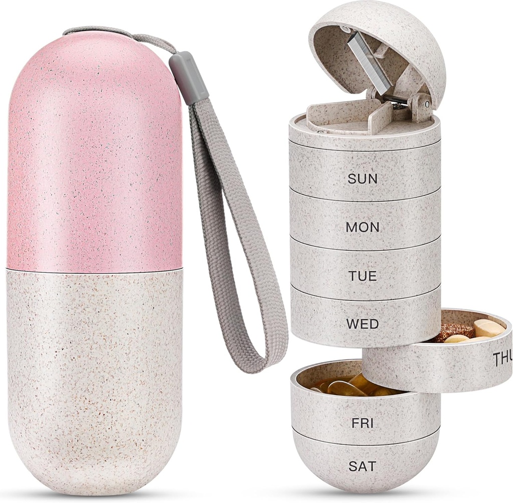 カッターが付いている1つの丸薬のオルガナイザーのZannaki 2は、繊維の週刊の丸薬の箱の大きいコンパートメントの湿気の証拠、磁気ロック、BPAの自由な旅行ハイキングの丸薬、ビタミン、魚油、補足を握る7日